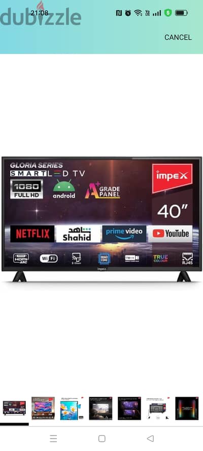 New Impex Gloria 40" HD Smart LED TV with tv stand