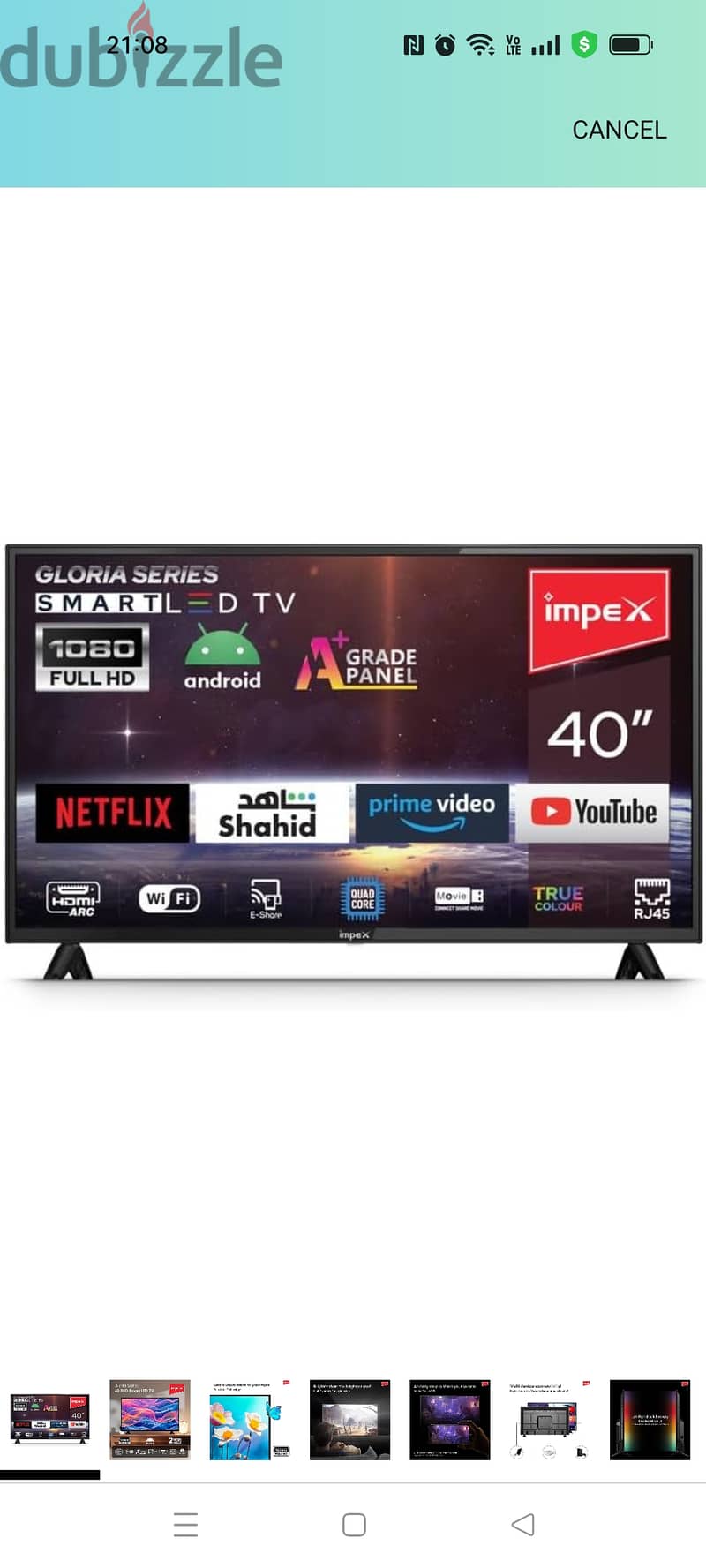 New Impex Gloria 40" HD Smart LED TV with tv stand 0