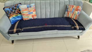 3 seater velvet sofa from pan home. 0