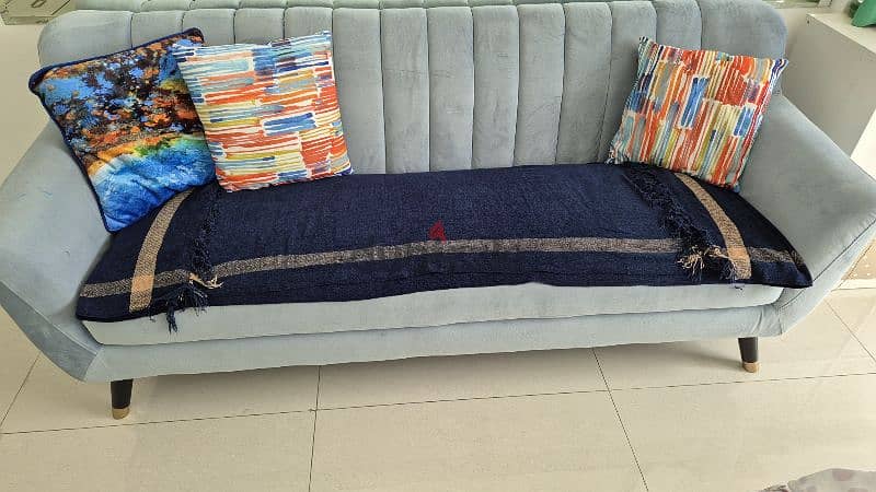 3 seater velvet sofa from pan home. 0