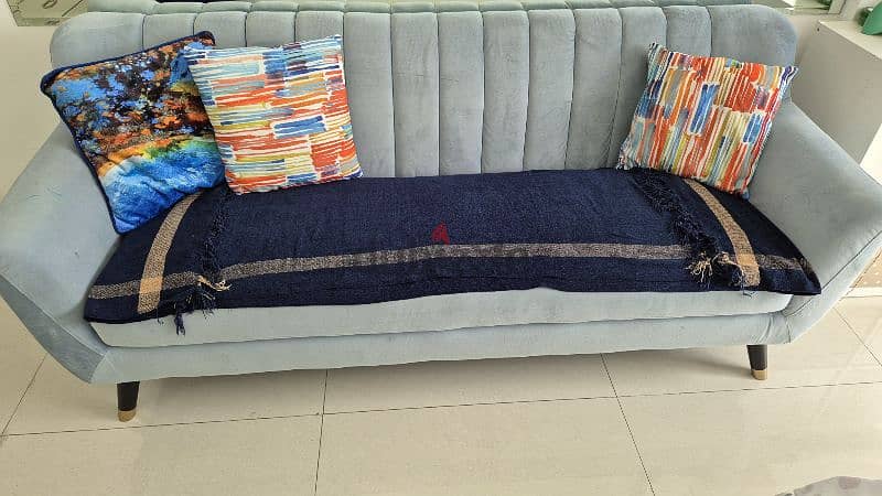 3 seater velvet sofa from pan home. 1