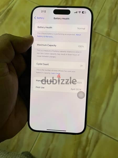 iPhone 15 pro max 100% Battery Health 1