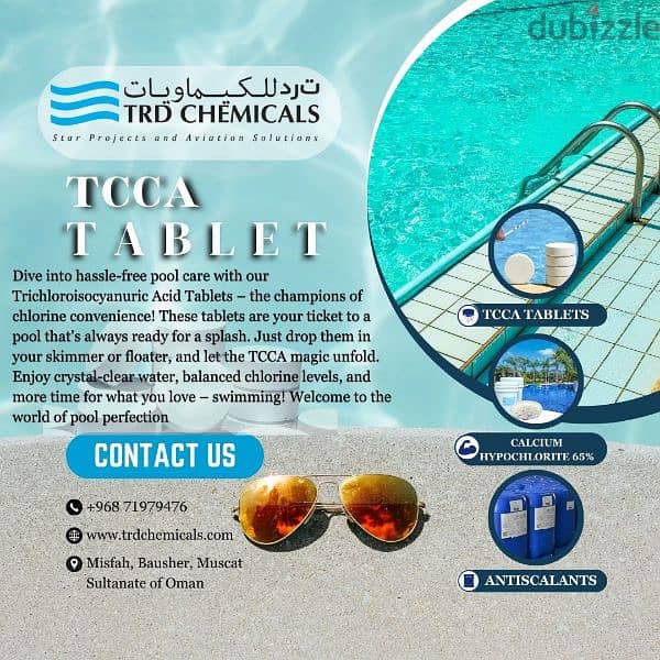 TCCA Chlorine Tablets - Easy Pool Care for Crystal Clear Water! 1