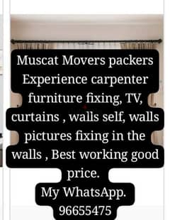 Best carpenter fixing curtains furniture TV etc