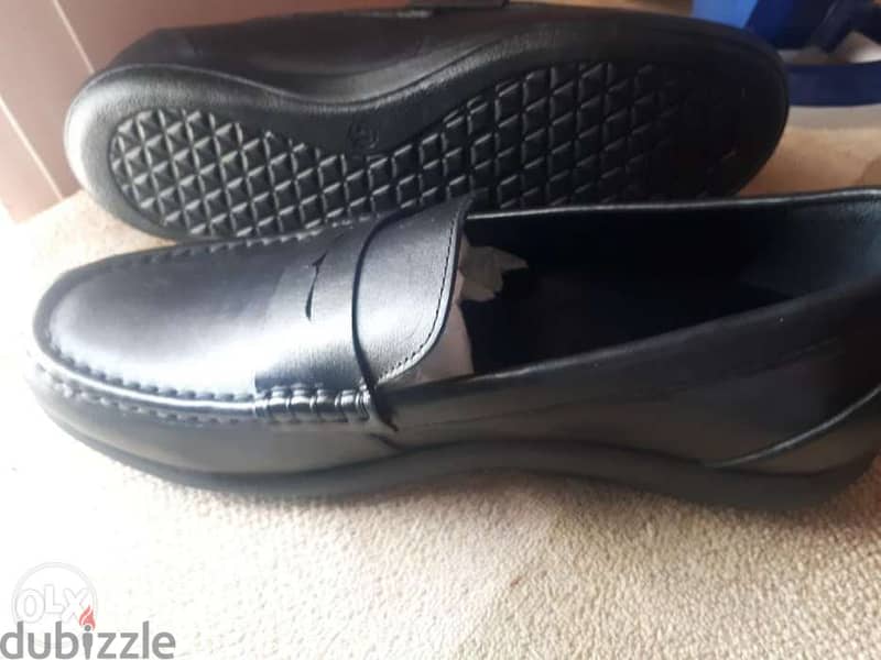 Solid black genuine loafers (1) 1
