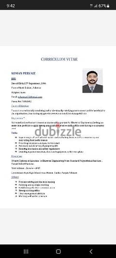 Electrical Engineer looking for a job on internship base. 0