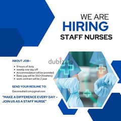 Urgent Hiring: Staff Nurses Needed for Polyclinic in Muscat Area