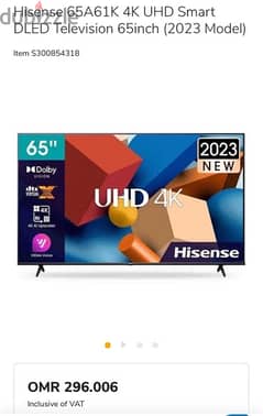 hisense 65inch 4K Tv 0