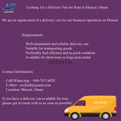 Looking for a Delivery Van for Rent in Muscat, Oman 0