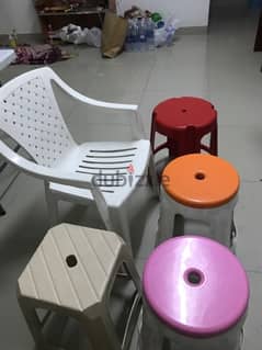 Folding table, chair and seaters for sale