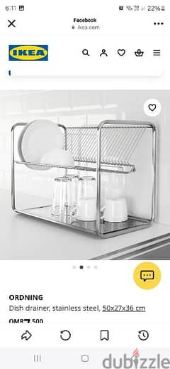 Ikea dish rack/ dish drainer along with cutlery stand 0