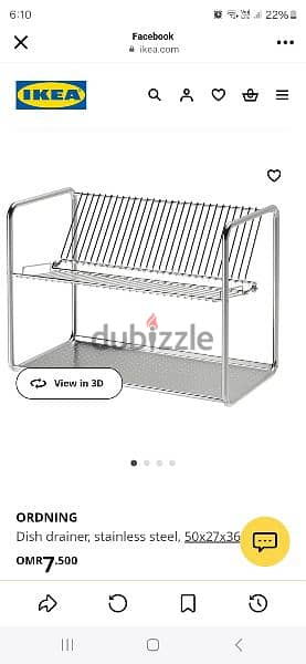 Ikea dish rack/ dish drainer along with cutlery stand 1