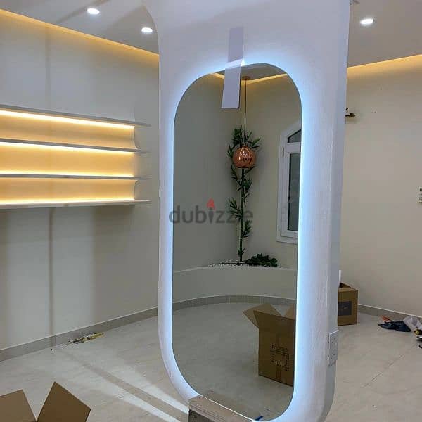 mirror with stan & LEd light for washroom, bedroom, drawing room 1