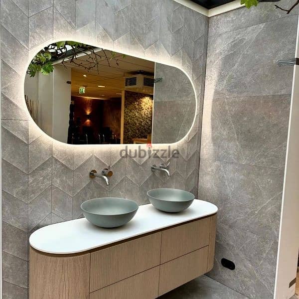 mirror with stan & LEd light for washroom, bedroom, drawing room 2