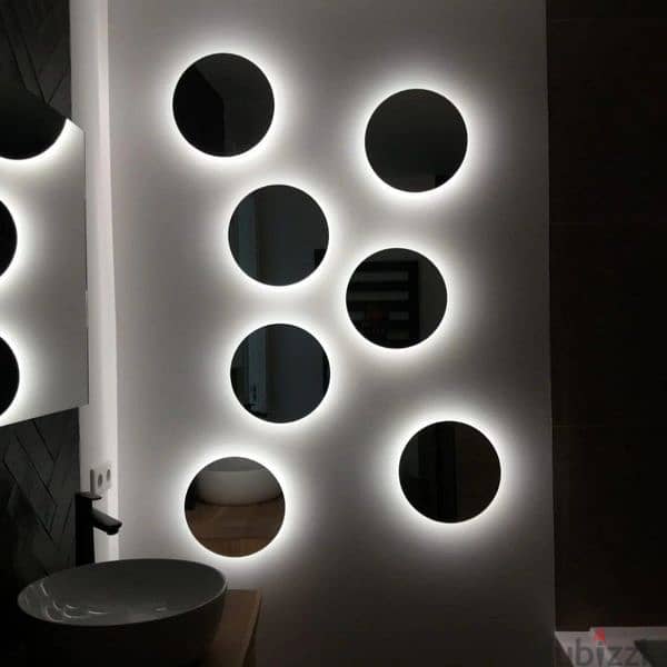 mirror with stan & LEd light for washroom, bedroom, drawing room 3