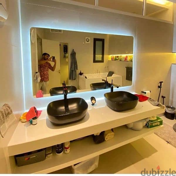 mirror with stan & LEd light for washroom, bedroom, drawing room 10