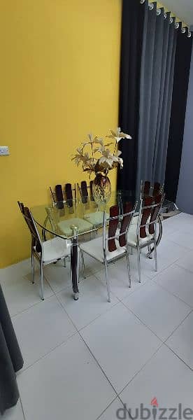 6 chairs glass dining table set 1