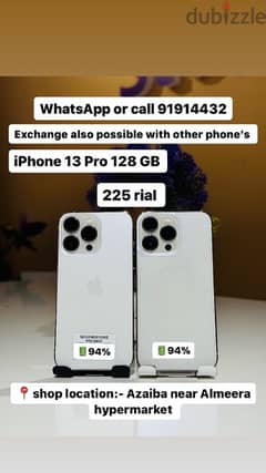 iPhone 13 Pro 128 GB very good condition with 94% battery