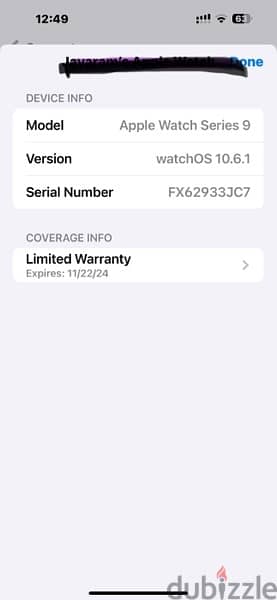 Apple watch series 9 GPS 45mm warranty 1