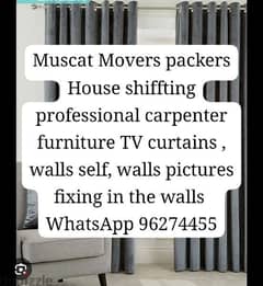 professional carpenter fixing curtains furniture TV etc