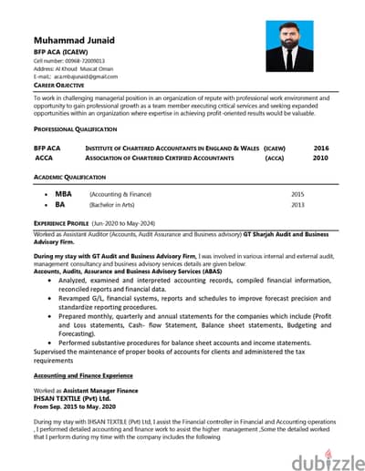 Chartered Accountant with Experience of 8 years seeking job