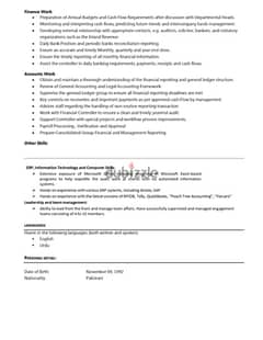 Finance Manager with 8 years Experience Seeking Job