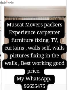 Best carpenter fixing curtains furniture TV etc