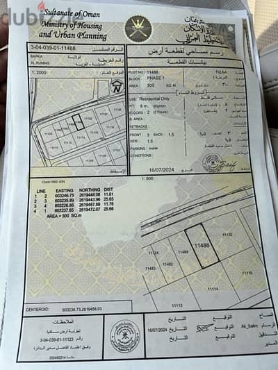 (OWNER) RESIDENTAL LAND IN BARKA RUMAIS FIRST LINE PLAN