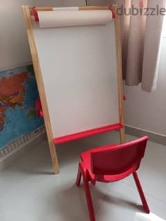 Ikea Mala Easel with paper roll and chair