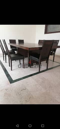 Dinning Table with 8 Chairs, Study table, Bookshelf 0