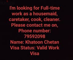 Looking for Housekeeping Work