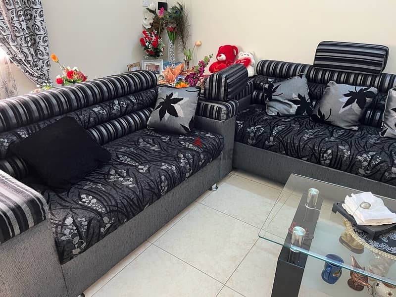 sofa set black velvet 2