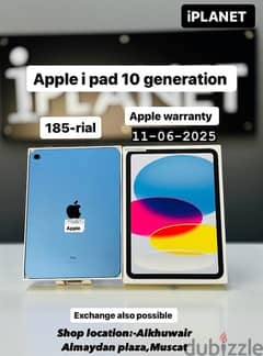 apple i pad 10 Generationamazing condition lessused with apple warrnty