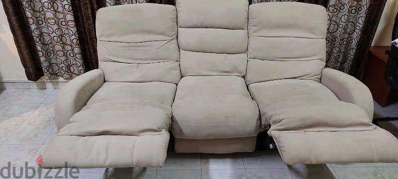 Reclainer 3 seater sofa and study table for sale 0