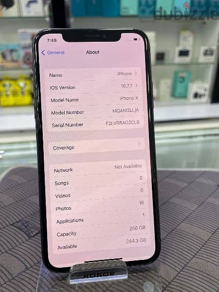 IIphone x 256GB 
Battery Health 91% 1