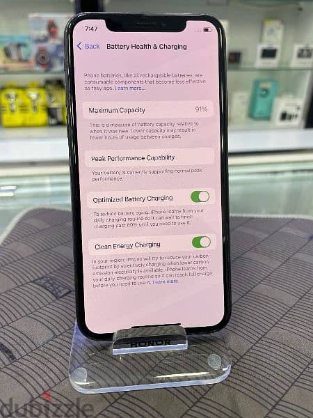 IIphone x 256GB 
Battery Health 91% 3
