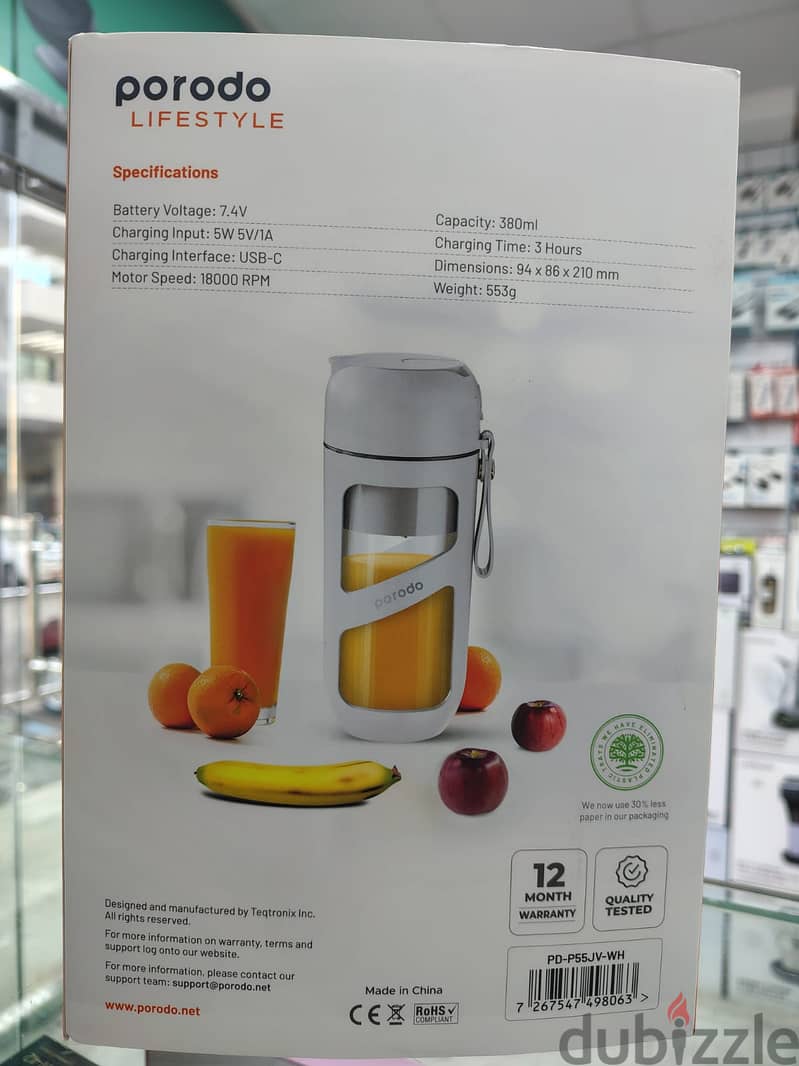 Porodo Lifestyle Vacuum Fresh Port Juice & Blender 1