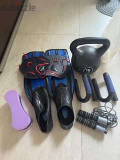 Oceanic Diving mask - Fins - kettle bell - jumping rope