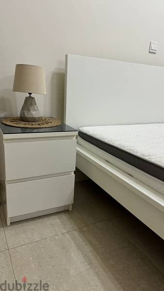 Bed and 2 side tables ( no mattress) 1