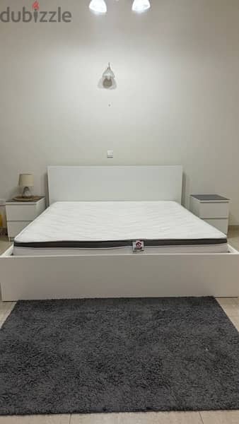 Bed and 2 side tables ( no mattress) 3