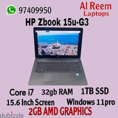 HP ZBOOK 15u G3 2GB AMD GRAPHICS CORE I7 32GB RAM 1000GB SSD (1TB. SSD-