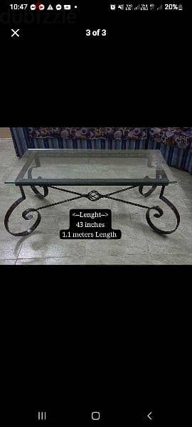 Pan Emirates BRASS IRON GLASS TABLE 1