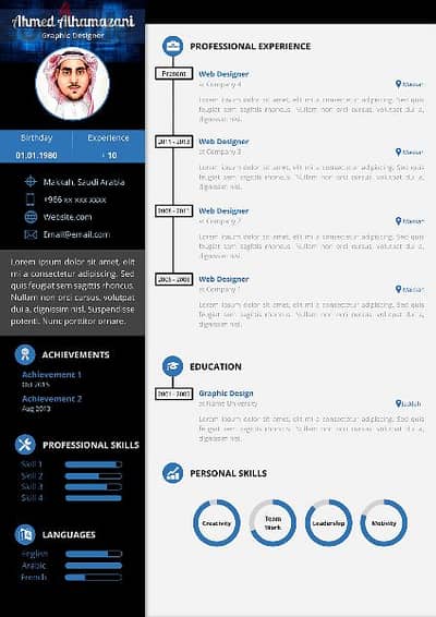 CV, Offer letter, Proposal, Resume سيرة ذاتية