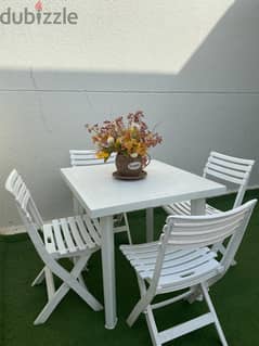 White Plastic Garden Furniture Set