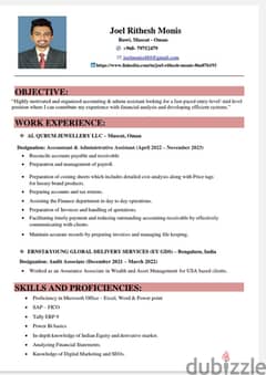 Looking for Finance, Accounting, Administration & Logistics job.