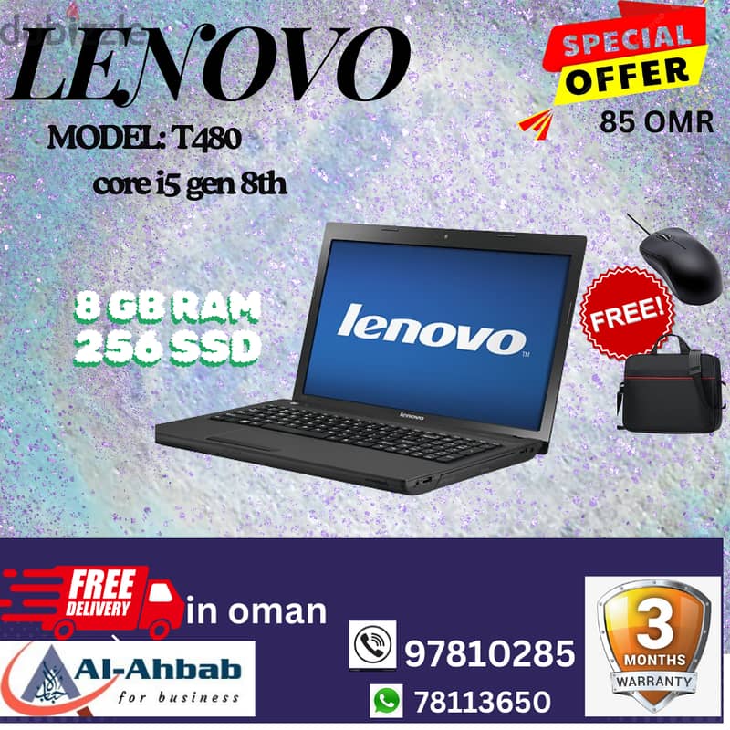 LENOVO LAPTOPS with 3 MONTHS WARRANTY; with FREE- Mouse & Bag 6