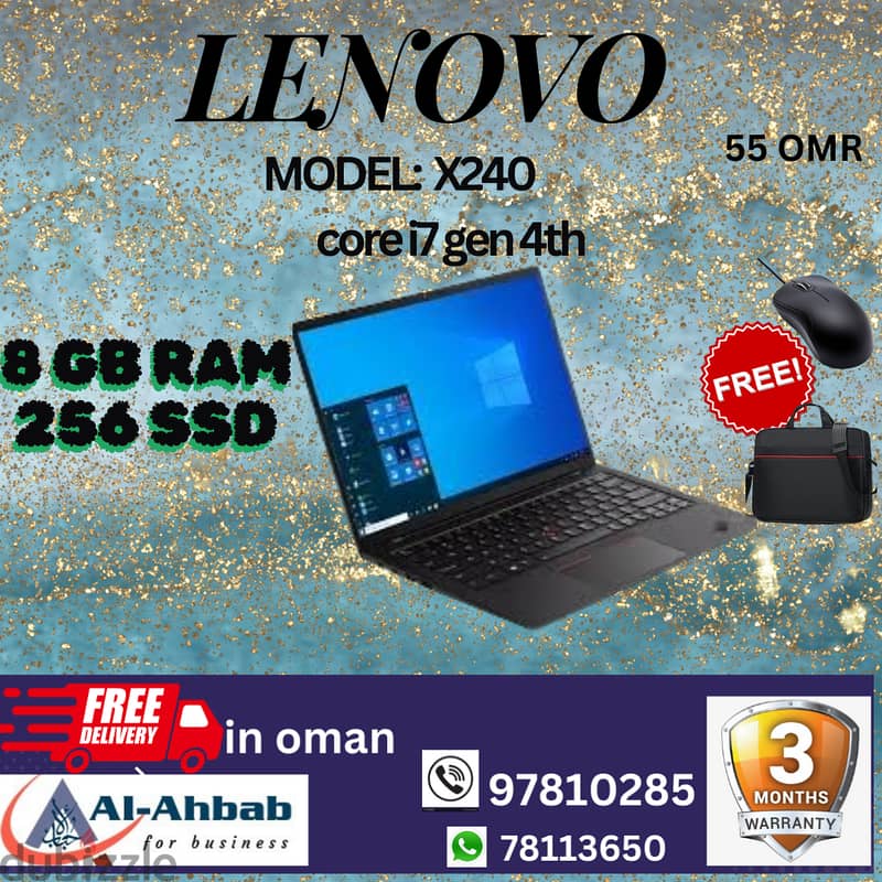 LENOVO LAPTOPS with 3 MONTHS WARRANTY; with FREE- Mouse & Bag 7