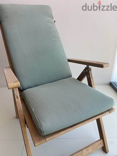 outdoor wooden chairs with seat pad and cover - New 2