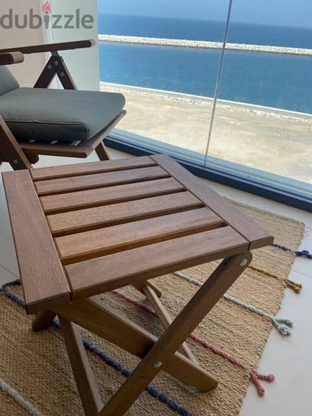 outdoor wooden chairs with seat pad and cover - New 3