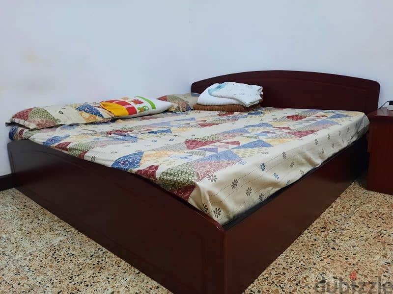 Queen Size bed with side table for sale 0